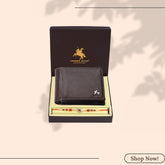 LONDON ALLEY Rakhi Gift Hamper for Brother - Classic Brown Men's Leather Wallet, Keyring and Rakhi Combo Gift Set for Brother/Mens.